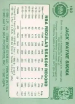 Back of Jack Sikma