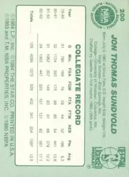 Back of Jon Sundvold