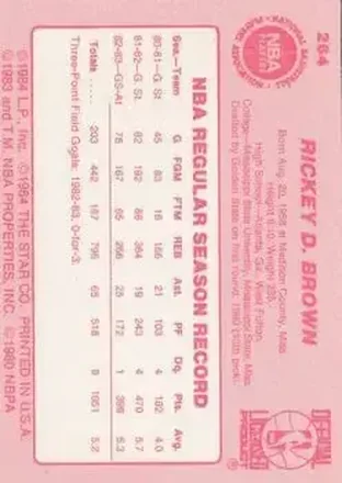 Rickey Brown 뒷면