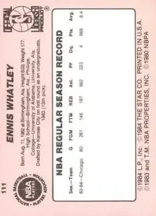 Verso de Ennis Whatley