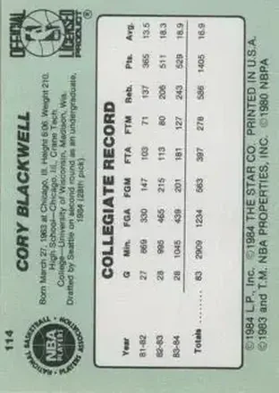 Cory Blackwell Rückseite