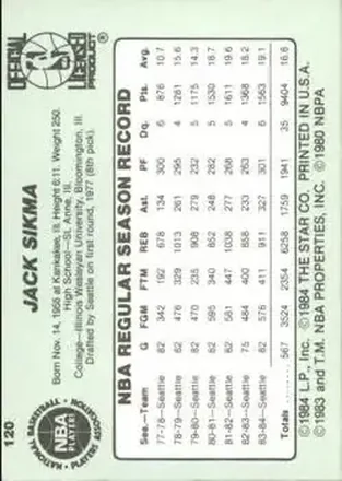 Jack Sikma Rückseite