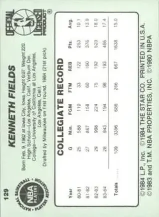 Kenny Fields Rückseite
