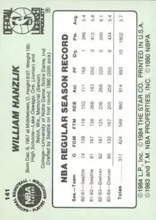 Bill Hanzlik back