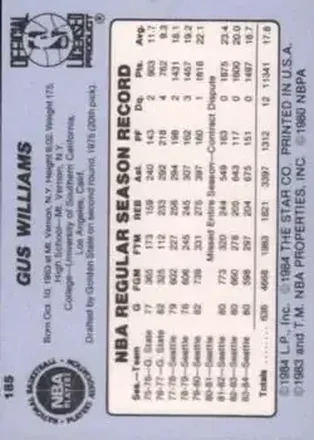 Verso de Gus Williams