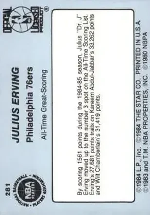 Reverso de Julius Erving