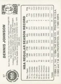Back of Dennis Johnson