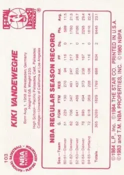 Back of Kiki Vandeweghe