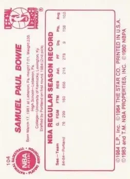Back of Sam Bowie