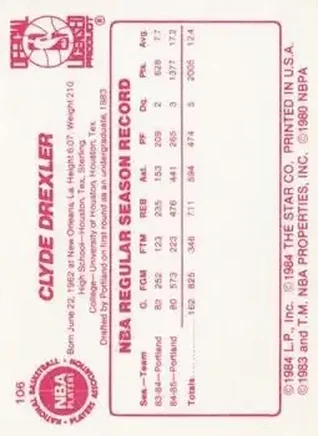 Achterkant van Clyde Drexler