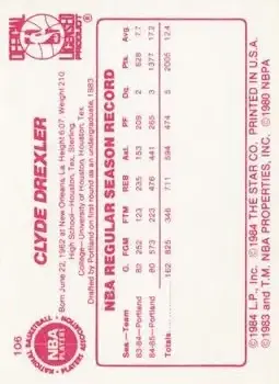 Back of Clyde Drexler