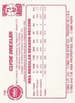 Back of Clyde Drexler
