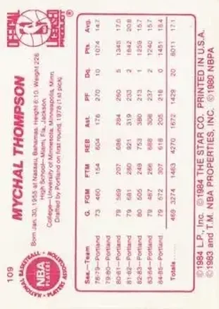 Mychal Thompson Rückseite
