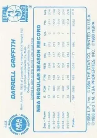 Verso de Darrell Griffith