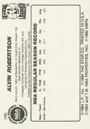 Alvin Robertson 裏面