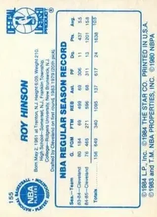 Roy Hinson Rückseite