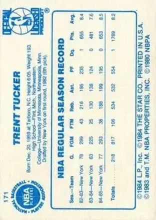 Trent Tucker Rückseite