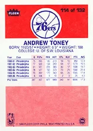 Andrew Toney back