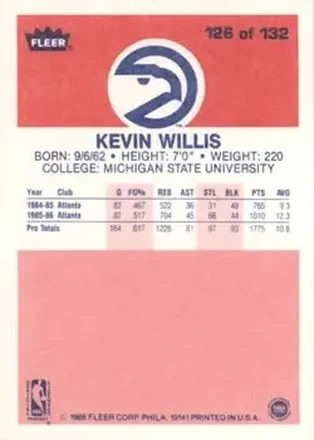 Kevin Willis 뒷면