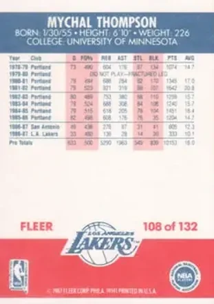 Mychal Thompson Rückseite