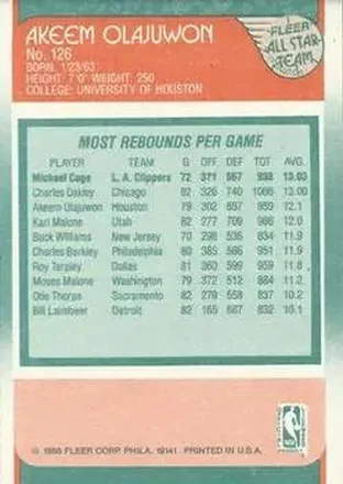 Hakeem Olajuwon Rückseite