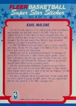 Achterkant van Karl Malone