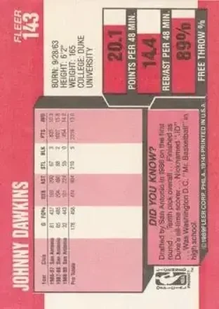 Reverso de Johnny Dawkins