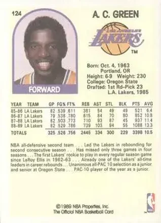 Achterkant van A.C. Green