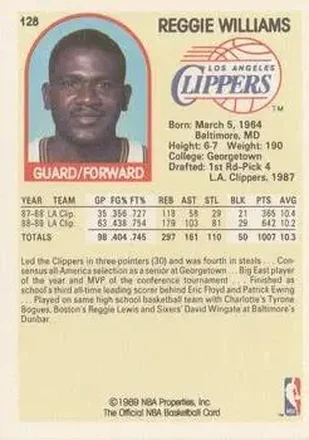 Achterkant van Reggie WIlliams