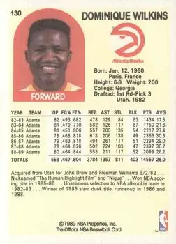 Back of Dominique Wilkins