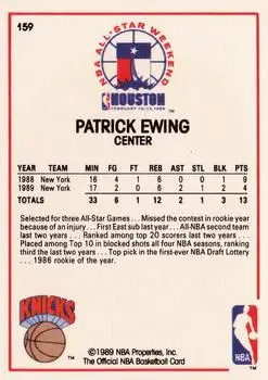 Back of Patrick Ewing