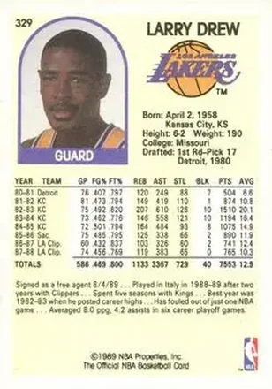 Larry Drew 뒷면