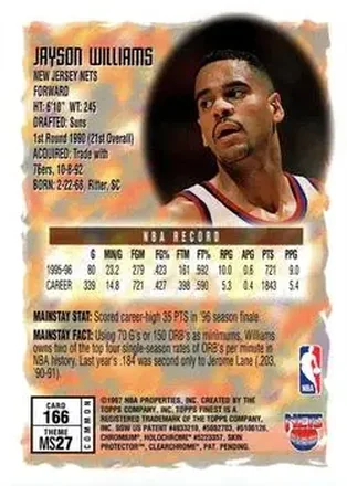 Achterkant van Jayson Williams