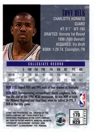 Tony Delk Rückseite