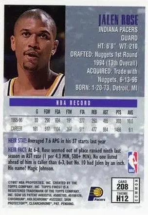 Verso de Jalen Rose