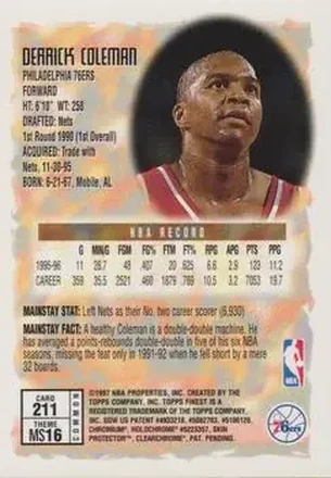 Achterkant van Derrick Coleman