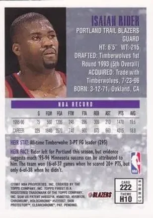 Verso de Isaiah Rider
