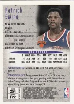 Back of Patrick Ewing