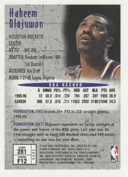 Back of Hakeem Olajuwon