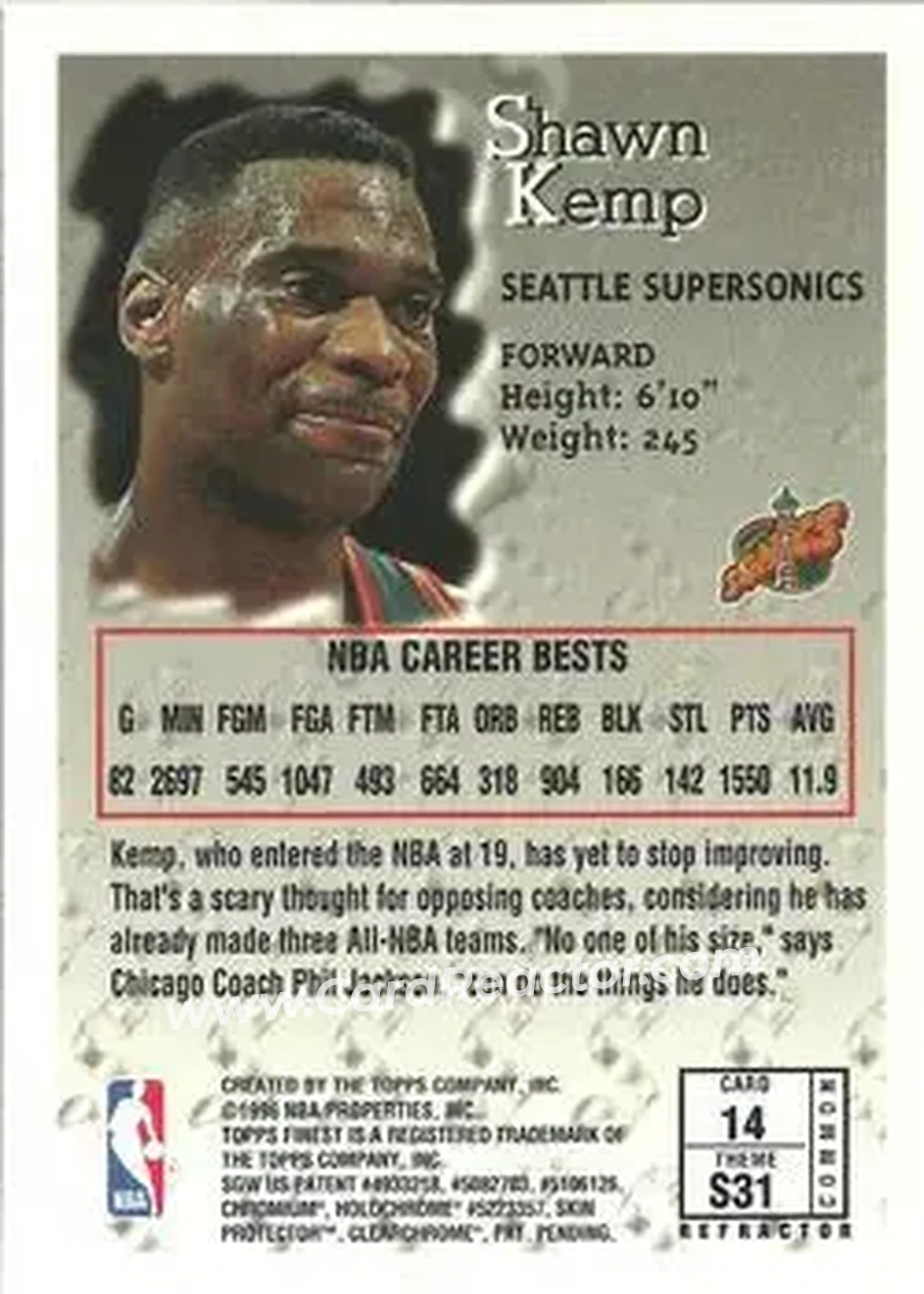 Back of Shawn Kemp