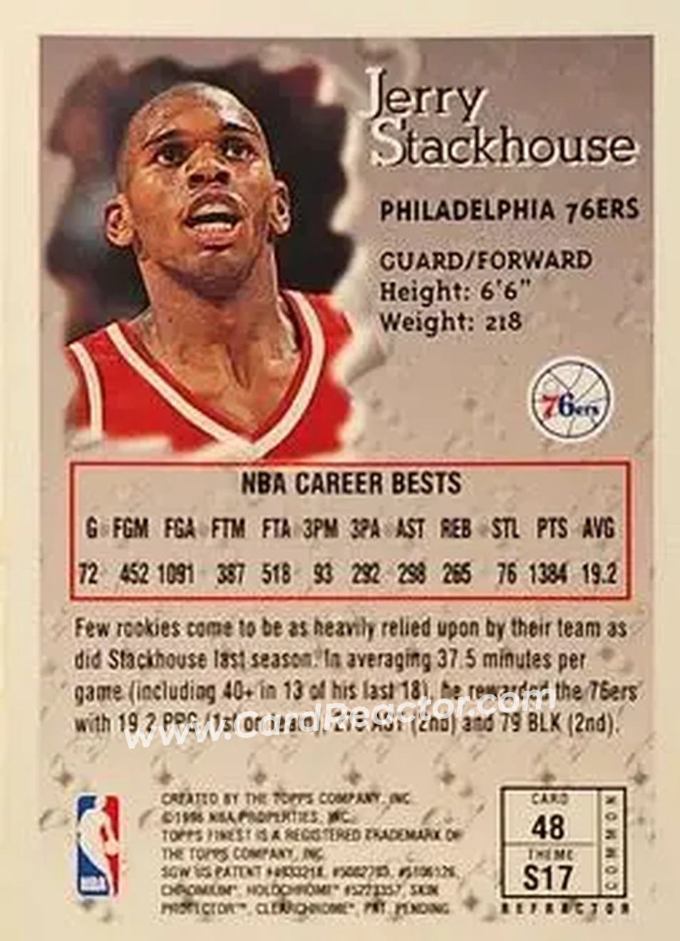 Back of Jerry Stackhouse