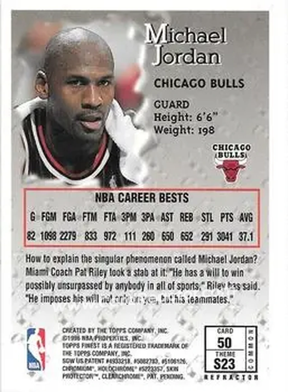 Back of Michael Jordan