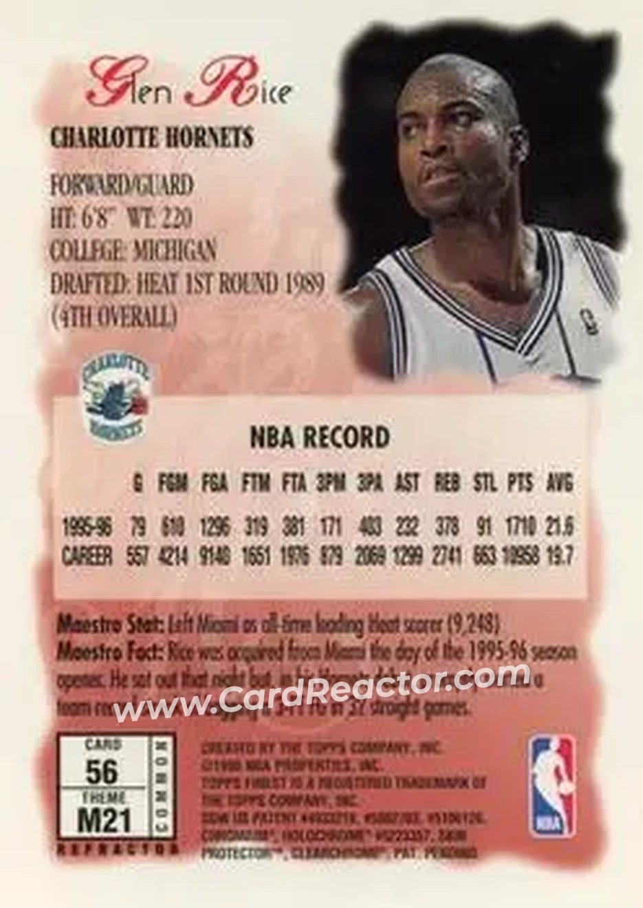 Back of Glen Rice