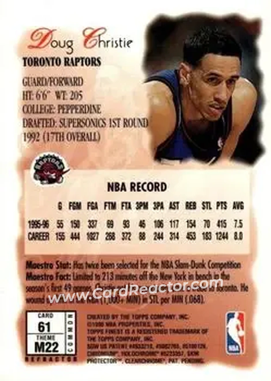 Back of Doug Christie