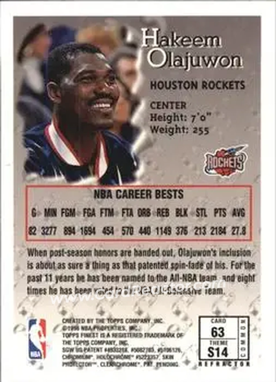 Back of Hakeem Olajuwon