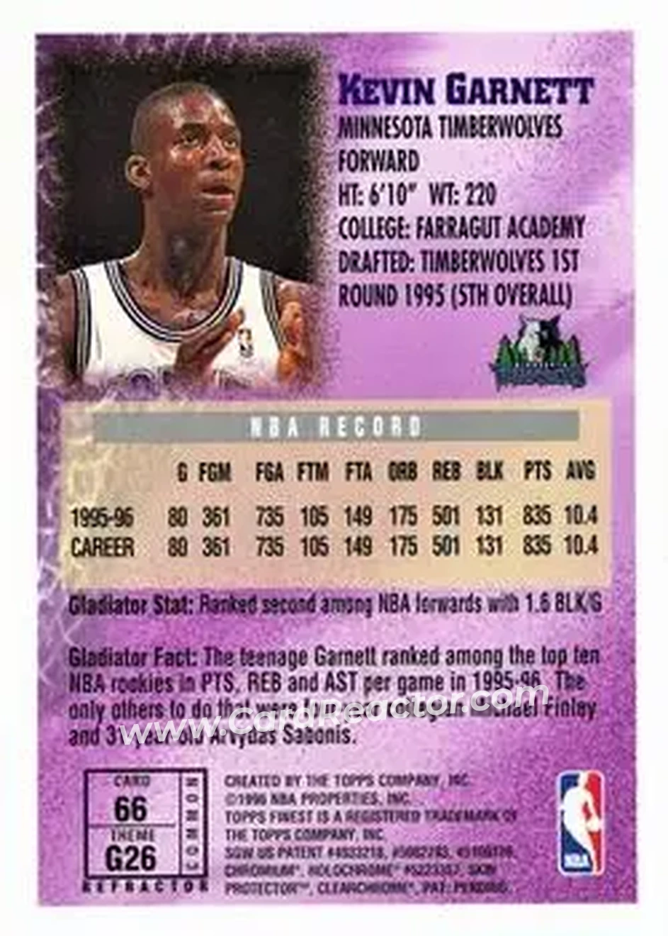 Back of Kevin Garnett