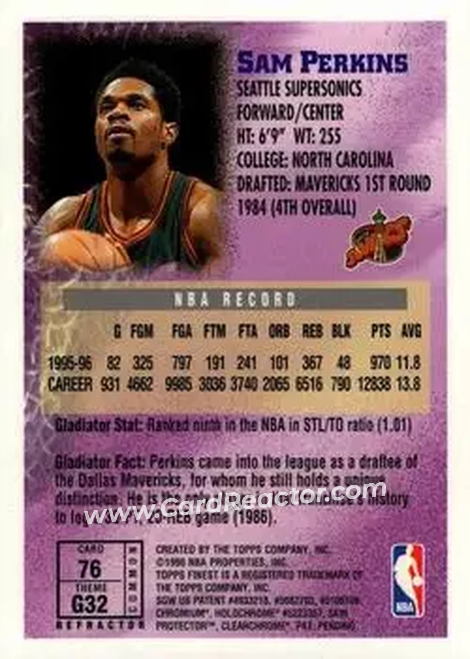 Back of Sam Perkins