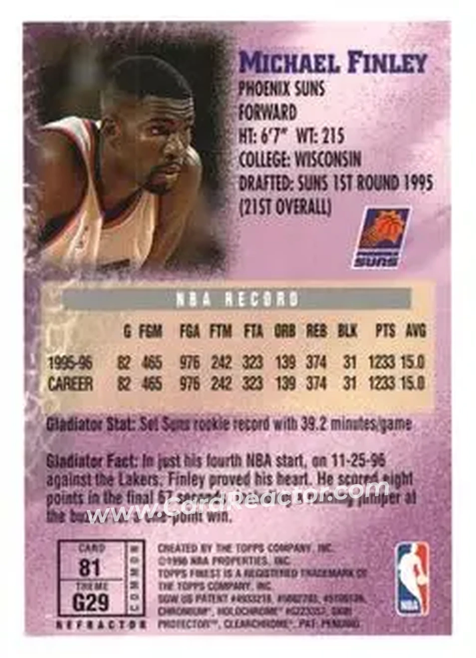 Back of Michael Finley
