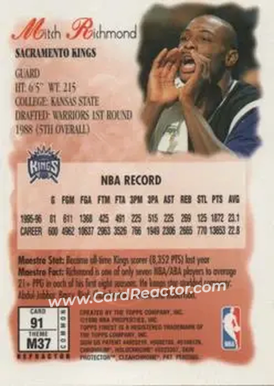 Back of Mitch Richmond