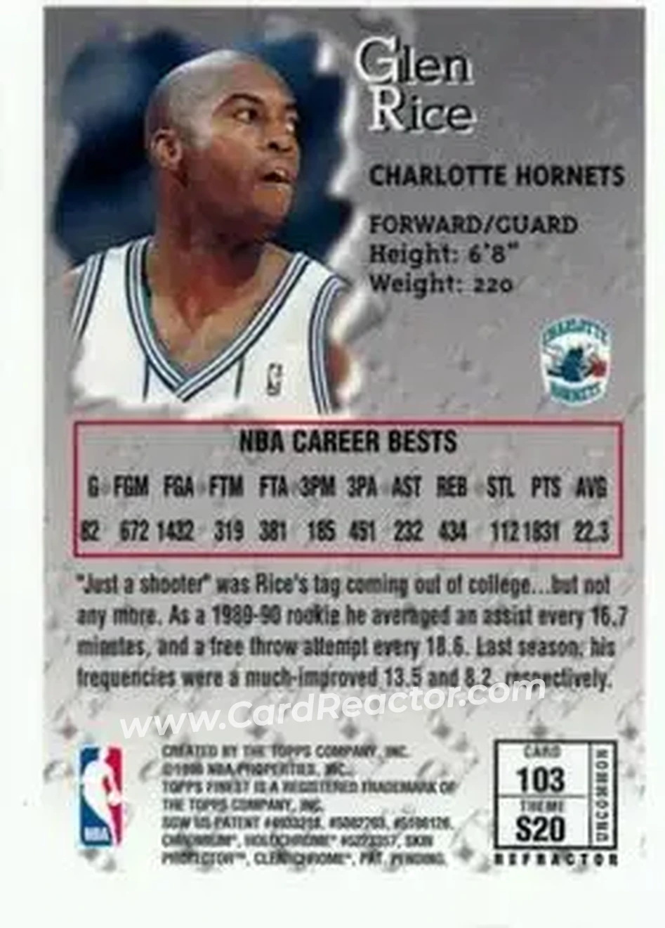 Back of Glen Rice